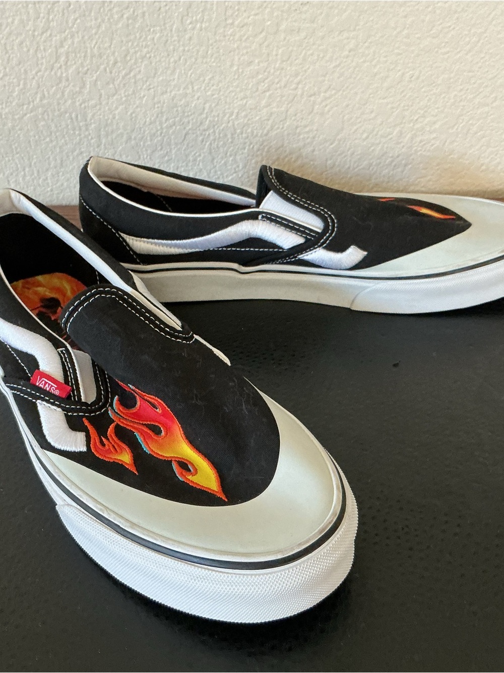 Vans X A$AP Rocky Worldwide Classic Embroidered Flame Slip on Loafer Men Size 9